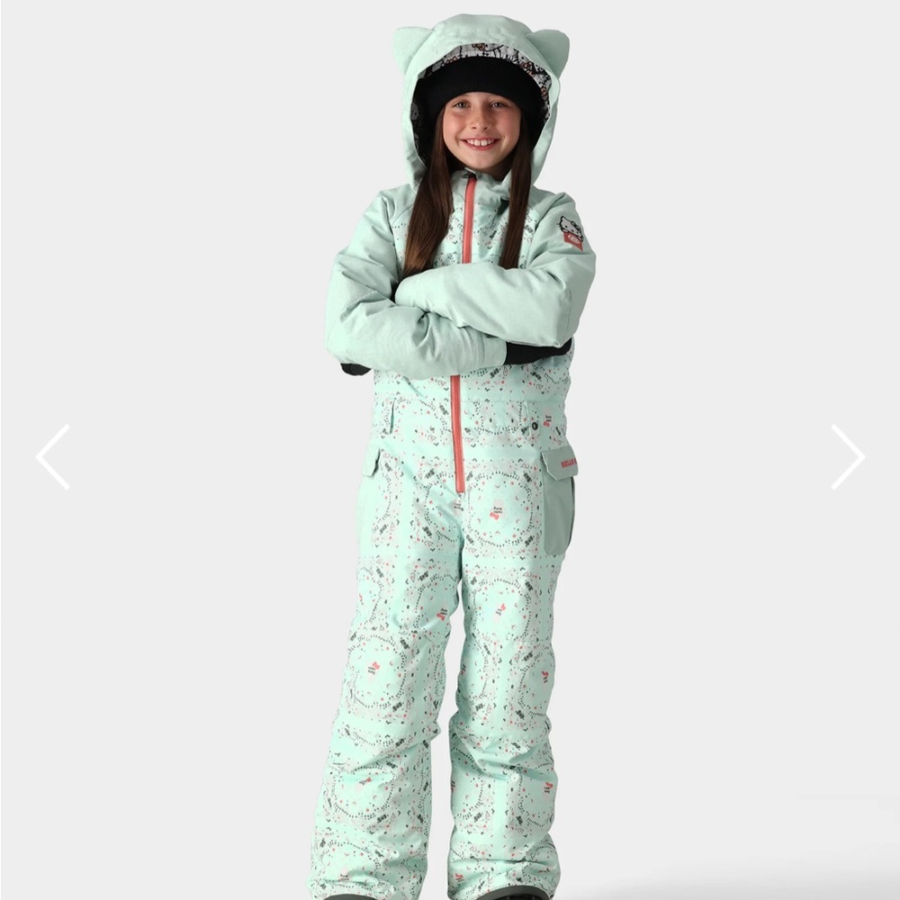 686 Hello Kitty SHINE INSULATED ONE-PIECE Mint Green Snow Suit
